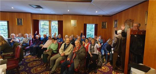 Some of the 50+ Freeland residents who turned up on the first day of the inquiry to voice their support - Retirement Village planning inquiry - update 12/11/22